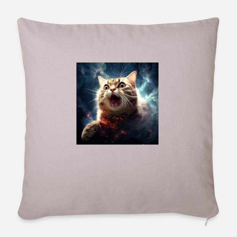 Folie des chats galactiques - Housse de coussin décorative 45 x 45 cm - taupe clair