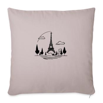 Tour Eiffel - Housse de coussin décorative 45 x 45 cm - taupe clair - Devant