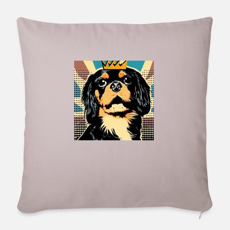 King charles Spaniel - Sofa pillowcase 17,3'' x 17,3'' (45 x 45 cm) - light taupe