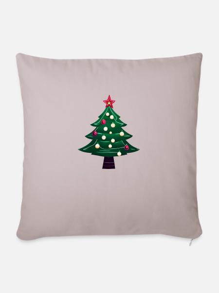 Weihnachten Weihnachtsbaum Geschenk Tannenbaum - Sofakissenbezug 45 x 45 cm - helles Taupe