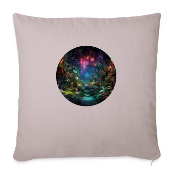 Dynamische Neonreisen: Die Welt des Neon Jungle - Sofakissenbezug 45 x 45 cm - helles Taupe - Vorne