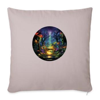 Urban Neon Adventure: Découvrez la jungle néon - Housse de coussin décorative 45 x 45 cm - taupe clair - Devant
