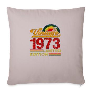 50e anniversaire vintage rétro Né en 1973 Anniversaire - Housse de coussin décorative 45 x 45 cm - taupe clair - Devant