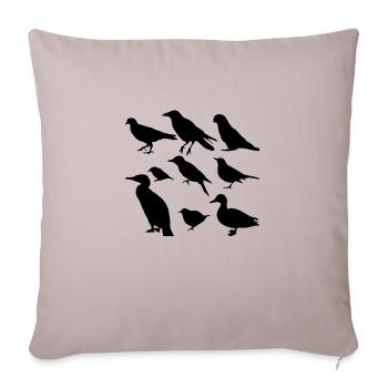 Vögel minimalistisch, Silhouetten - Sofakissenbezug 45 x 45 cm - helles Taupe - Vorne