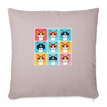 Motif de couleur de chat mignon - Housse de coussin décorative 45 x 45 cm - taupe clair - Devant