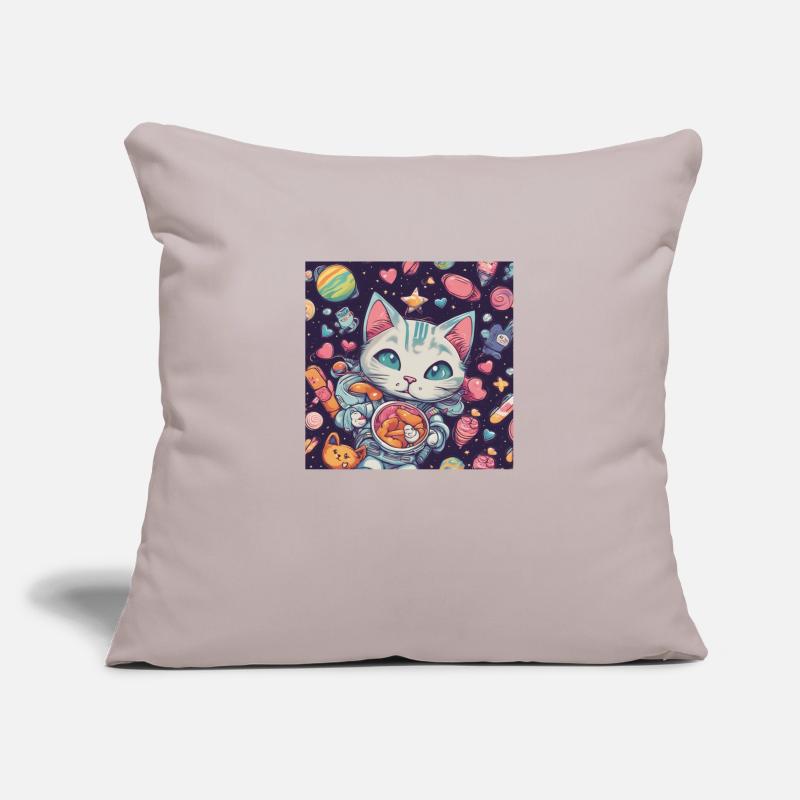 Chat dans l’espace Vol.1 Housse de coussin décorative 45 x 45 cm