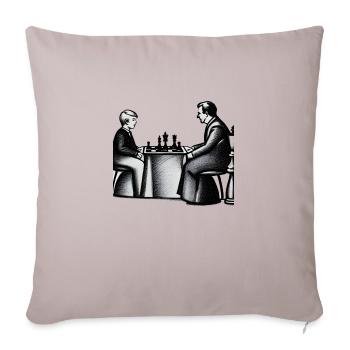 Family Game Chess - Father and Son - Sofa pillowcase 17,3'' x 17,3'' (45 x 45 cm) - light taupe - Front