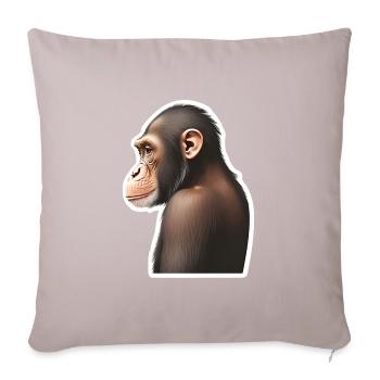 Chimpanzé - Housse de coussin décorative 45 x 45 cm - taupe clair - Devant