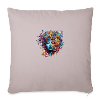 Fashionable street art woman - Sofa pillowcase 17,3'' x 17,3'' (45 x 45 cm) - light taupe - Front