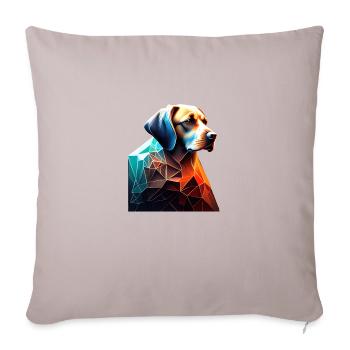 Labrador propriétaire chiot Labrador Retriever - Housse de coussin décorative 45 x 45 cm - taupe clair - Devant