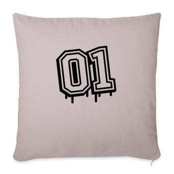 01 Un seul numéro - Housse de coussin décorative 45 x 45 cm - taupe clair - Devant