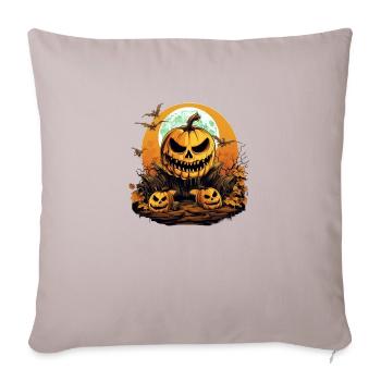 Böser Kürbis zu Hallooween - Sofakissenbezug 45 x 45 cm - helles Taupe - Vorne