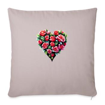 Fête des mères, Saint-Valentin, Mariage, Amour, Fiançailles - Housse de coussin décorative 45 x 45 cm - taupe clair - Devant