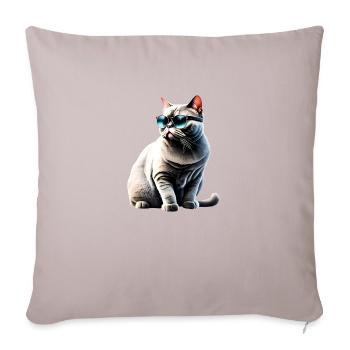 Chat, animal de compagnie, chat domestique, chaton, propriétaire de chat - Housse de coussin décorative 45 x 45 cm - taupe clair - Devant
