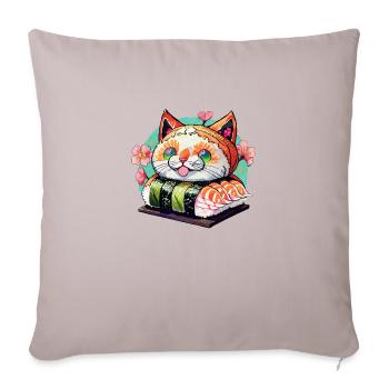 Sushi Cat - Sofa pillowcase 17,3'' x 17,3'' (45 x 45 cm) - light taupe - Front