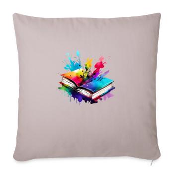 Buch Lesen Geschenk Bücher Leser Buchliebhaber - Sofakissenbezug 45 x 45 cm - helles Taupe - Vorne