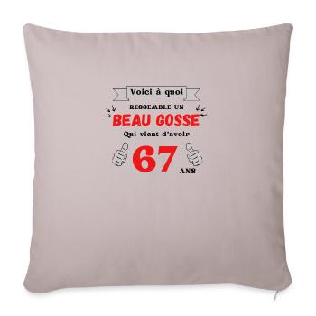 This Is What A Handsome 67-Year-Old Guy Looks Like - Sofa pillowcase 17,3'' x 17,3'' (45 x 45 cm) - light taupe - Front