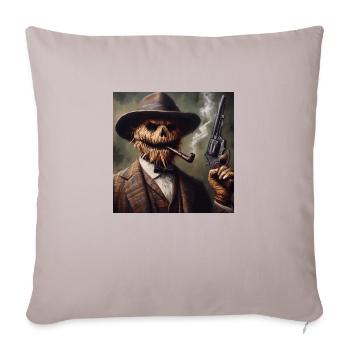 Vogelscheuche Halloween Strohmann Revolver pfeife - Sofakissenbezug 45 x 45 cm - helles Taupe - Vorne
