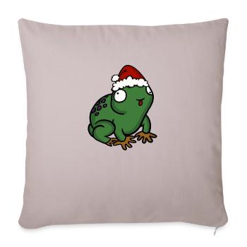 Grenouille de Noël - Housse de coussin décorative 45 x 45 cm - taupe clair - Devant