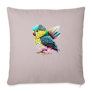 Perruche Oiseau Calopsitte Propriétaire d’oiseau - Housse de coussin décorative 45 x 45 cm - taupe clair - Devant