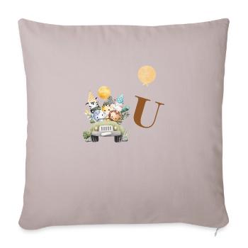 Letter U Safari - Sofa pillowcase 17,3'' x 17,3'' (45 x 45 cm) - light taupe - Front
