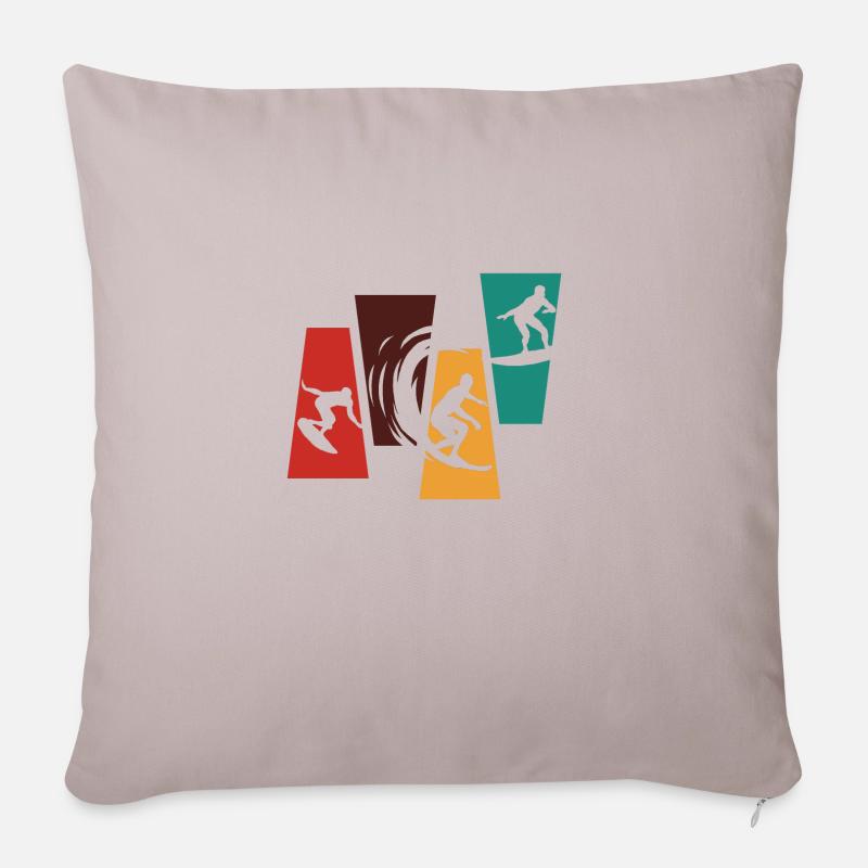 Vintage Retro Surf - Surf Geschenkidee - Sofakissenbezug 45 x 45 cm - helles Taupe