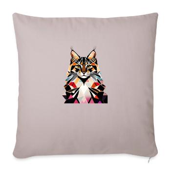 Maine Coon Chaton Chaton Propriétaire Chat Chat - Housse de coussin décorative 45 x 45 cm - taupe clair - Devant