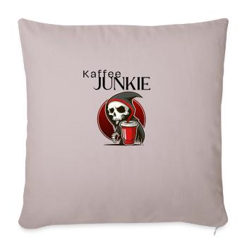 Kaffee Junkie - Sofakissenbezug 45 x 45 cm - helles Taupe - Vorne