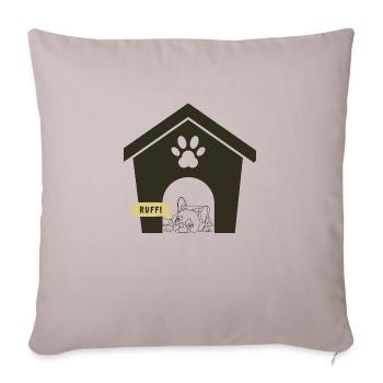 Ruff Day Dog Design - Sofa pillowcase 17,3'' x 17,3'' (45 x 45 cm) - light taupe - Front