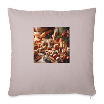 Weihnachtliche Leckereien - Weihnachtsgeschenkidee - Sofakissenbezug 45 x 45 cm - helles Taupe - Vorne