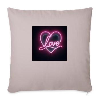 Neon Heart - Sofa pillowcase 17,3'' x 17,3'' (45 x 45 cm) - light taupe - Front