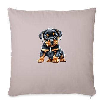 Rottweiler Chien Rottweiler Chiot Chiens Chien Chiot - Housse de coussin décorative 45 x 45 cm - taupe clair - Devant