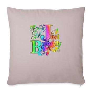 Fleurs De Papillon Coloré Rêve D’insectes Coloré Rêve - Housse de coussin décorative 45 x 45 cm - taupe clair - Devant