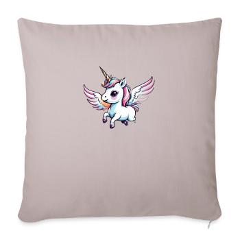 Licorne Einhorn Kawaii - Sofakissenbezug 45 x 45 cm - helles Taupe - Vorne