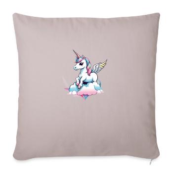 Licorne Einhorn Kawaii - Sofakissenbezug 45 x 45 cm - helles Taupe - Vorne