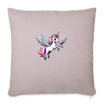Licorne Einhorn Kawaii - Sofakissenbezug 45 x 45 cm - helles Taupe - Vorne