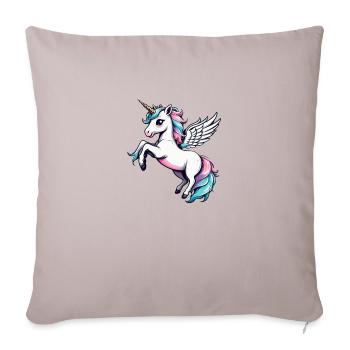 Licorne Einhorn Kawaii - Sofakissenbezug 45 x 45 cm - helles Taupe - Vorne