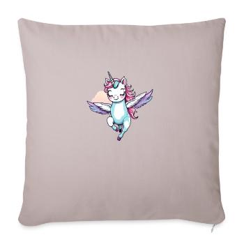 Licorne Einhorn Kawaii - Sofakissenbezug 45 x 45 cm - helles Taupe - Vorne