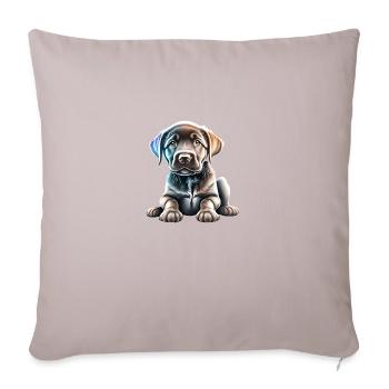 Labrador Retriever Puppy Labrador Propriétaire - Housse de coussin décorative 45 x 45 cm - taupe clair - Devant