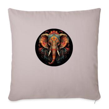 Mandala Female Elephant - Sofa pillowcase 17,3'' x 17,3'' (45 x 45 cm) - light taupe - Front