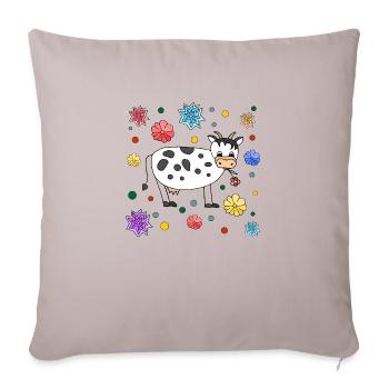 Cow - Sofa pillowcase 17,3'' x 17,3'' (45 x 45 cm) - light taupe - Front