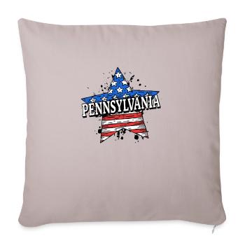 Pennsylvanie - États-Unis - États-Unis d’Amérique - Housse de coussin décorative 45 x 45 cm - taupe clair - Devant