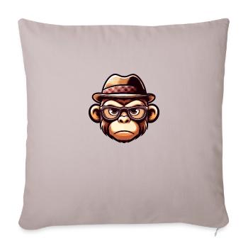 Playful monkey with glasses - Sofa pillowcase 17,3'' x 17,3'' (45 x 45 cm) - light taupe - Front