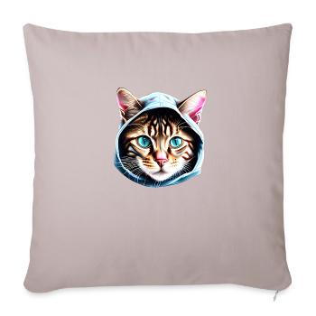 Chat, Animal de compagnie, Chat domestique, Chaton, Propriétaire de chat - Housse de coussin décorative 45 x 45 cm - taupe clair - Devant