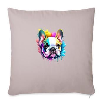 Bouledogue Chiens Propriétaire De Chien Propriétaire De Chien Chien - Housse de coussin décorative 45 x 45 cm - taupe clair - Devant