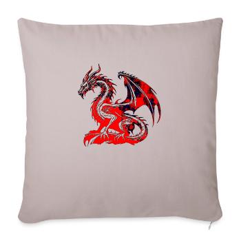 Fantasy Dragon Anime Dragon Head Reptile mythique - Housse de coussin décorative 45 x 45 cm - taupe clair - Devant