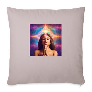 Espace Spiritualité Ésotérisme - Housse de coussin décorative 45 x 45 cm - taupe clair - Devant