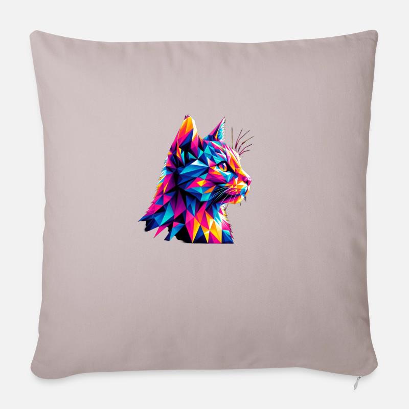 Katze - Sofakissenbezug 45 x 45 cm - helles Taupe