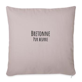 Reine bretonische Butter - Sofakissenbezug 45 x 45 cm - helles Taupe - Vorne