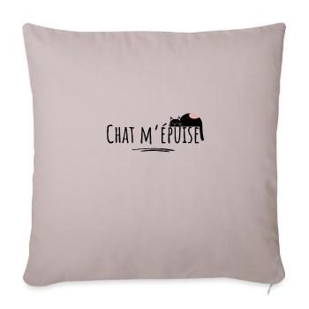 chat m épuise- idée cadeau chat drôle cadeau - Housse de coussin décorative 45 x 45 cm - taupe clair - Devant
